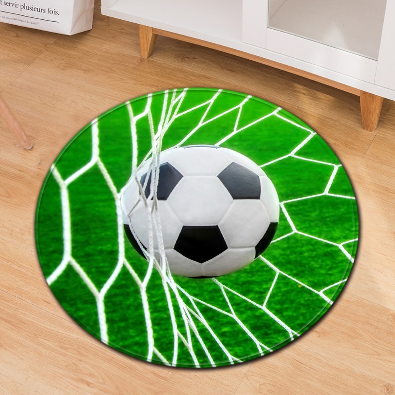 Wholesale Commercial Printing - Soccer Theme Round Carpet Sports Style